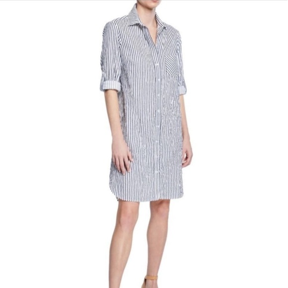Finley Stripped Casual Shirt Dress - Picture 1 of 12